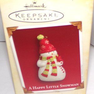 HALLMARK KEEPSAKE ORNAMENT "A HAPPY LITTLE SNOWMAN" A CUTE HOLIDAY TREASURER!
